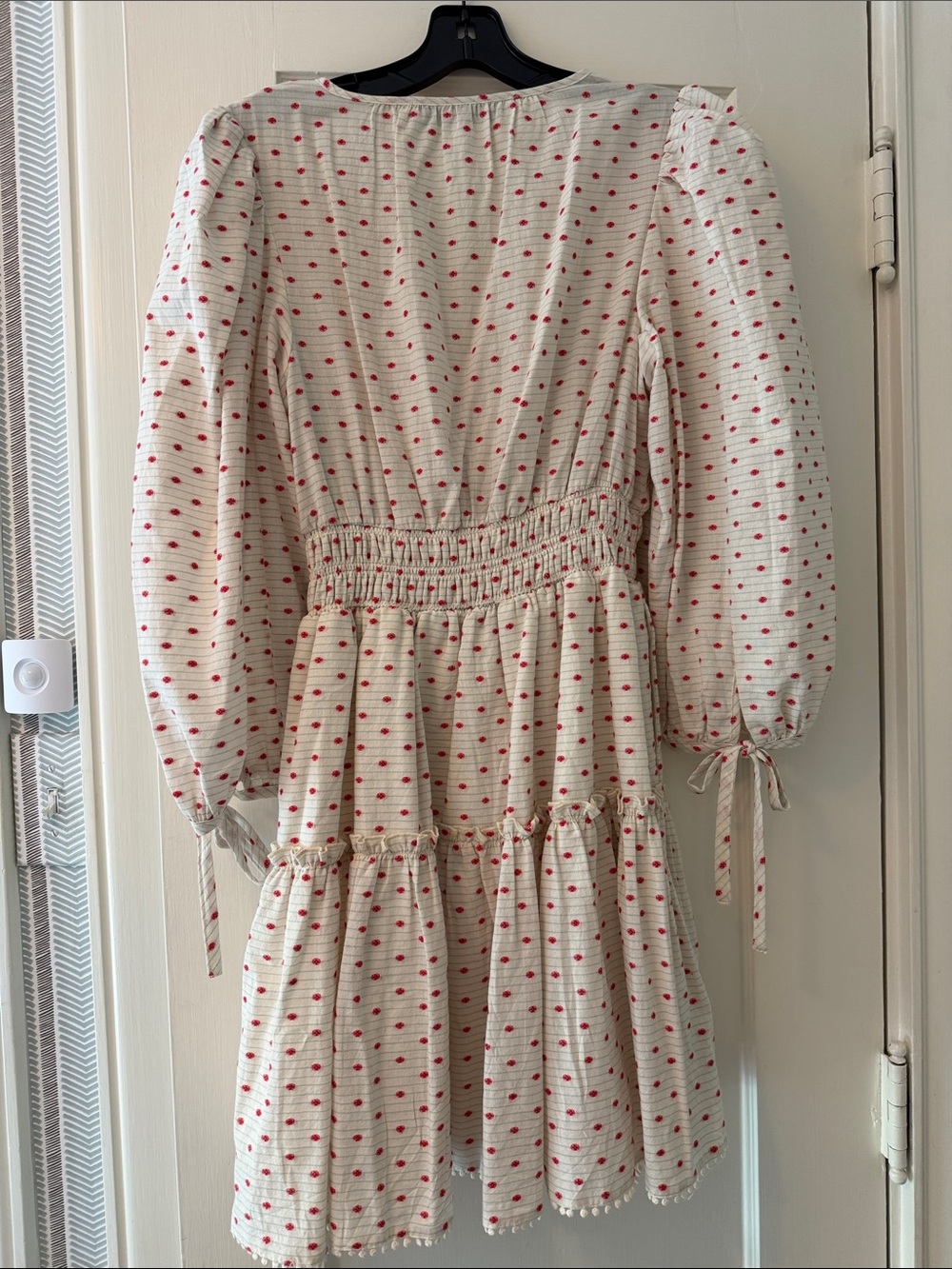 HUNTER BELL Cream Mini Dress with Red Dot Print - Picture 5 of 7
